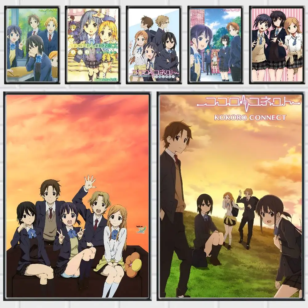 Romantic Anime Kokoro Connect Posters Premium Self-Adhesive No Residue Wall Sticker for Home Office Bar Decor