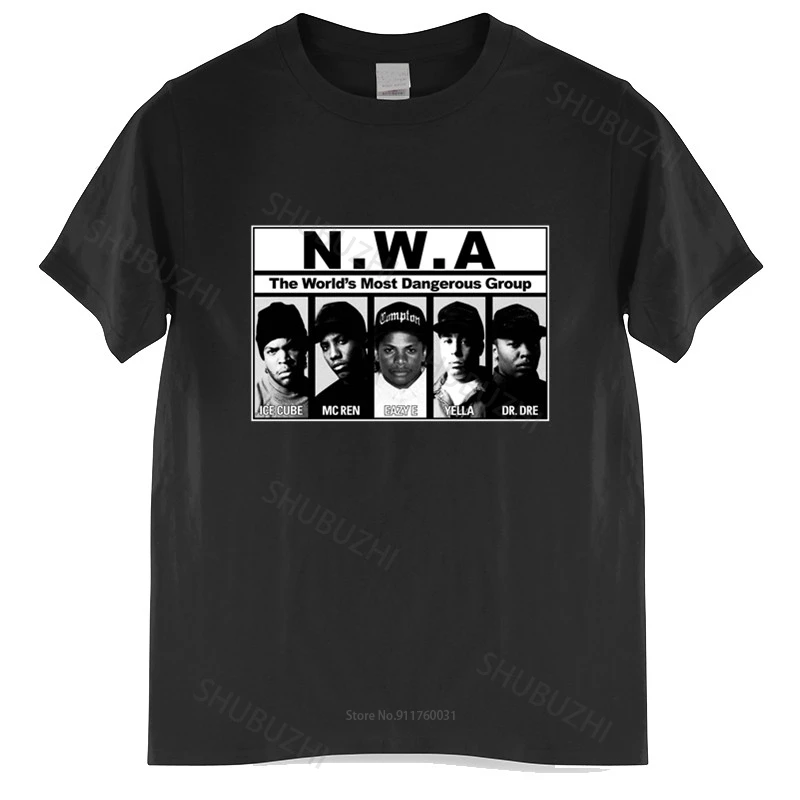 Mens luxury cotton T shirt N.W.A NWA Men's T-Shirt The World's Most Dangerous Group Loose tops for him plus size teeshirt