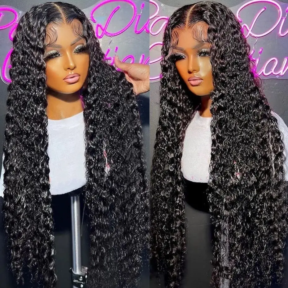 13x4 Lace Front Human Hair Wigs Brazilian Deep Wave Frontal Wig Lace Frontal Curly Human Hair Wigs Preplucked Wig For Women