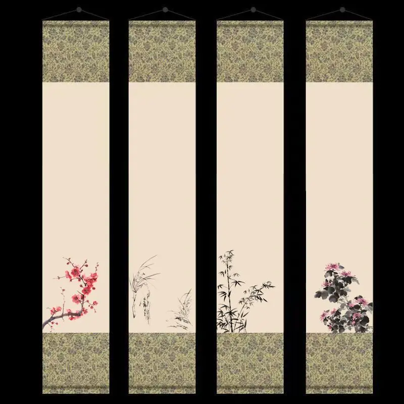 Cultural Creative Blank DIY Xuan Paper Scroll Antique Calligraphy Painting Handwriting Scroll Retro Rice Paper Hanging Scroll