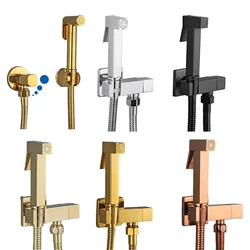 ULA Brass Bidet Faucet Gold Handheld Toilet Bidet Sprayer Hygienic Shower Toilet Faucets Single Cold Water Tap Self Cleaning