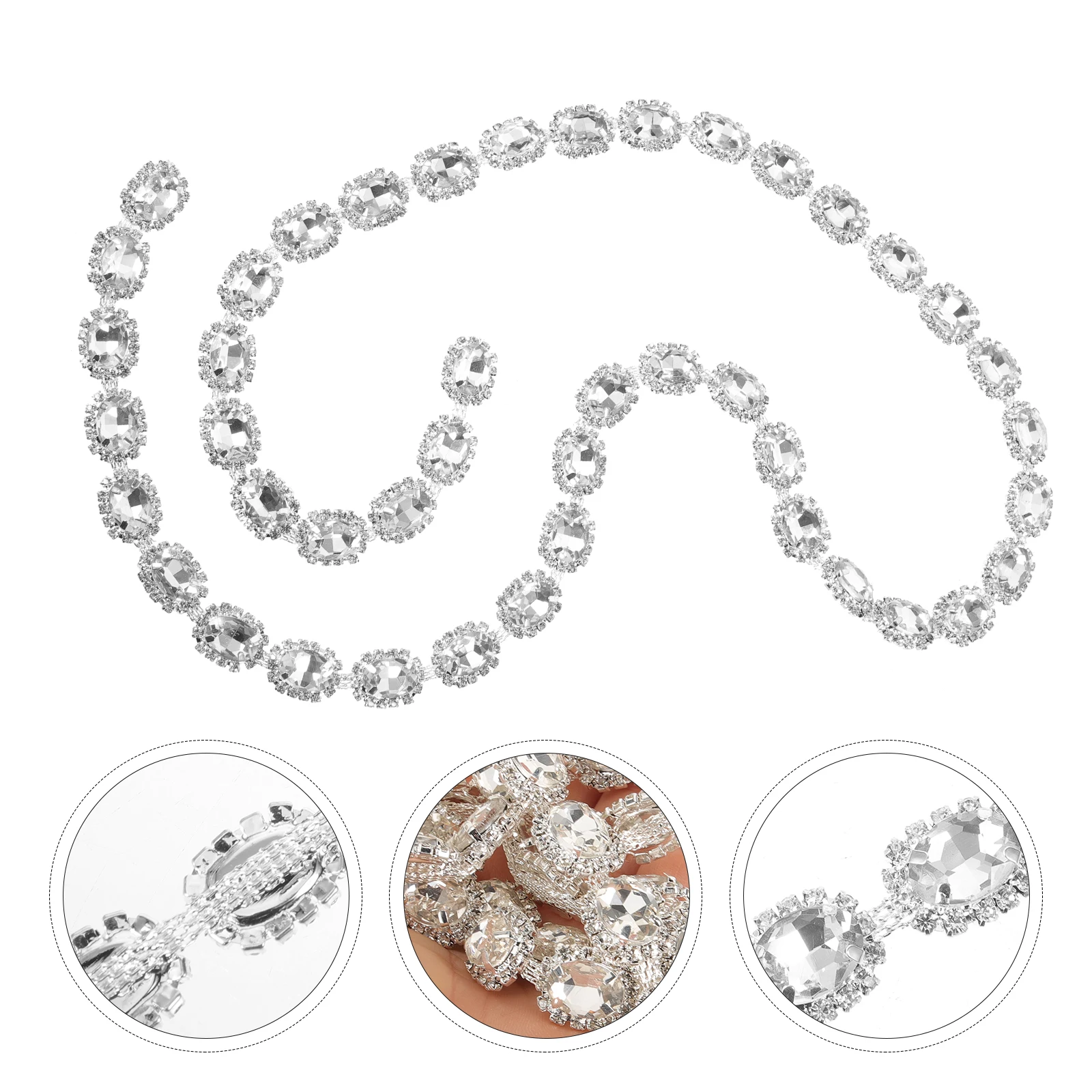 

Chain Trim Cuttable Glass Craft Chain For Clothing Shoes Handbags Fringe Applique Sequin Trim Rhinestone Embellishments Craft