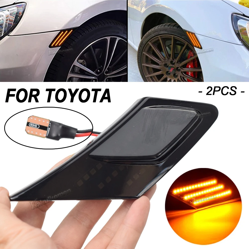 For Toyota 86 FT86 GT86 For Scion FR-S For Subaru BRZ Car LED Dynamic Turn Signal Light Side Marker Fender Lamp Accessories