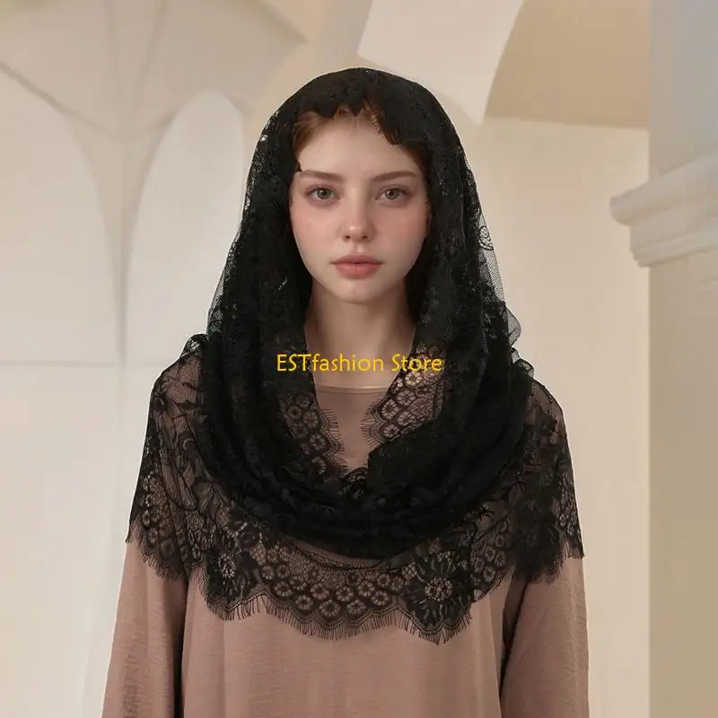 

Y5GC Элегантная кружевная фата с удобной полиэфирной тканью и прозрачной заколкой для волос для свадебных церемоний