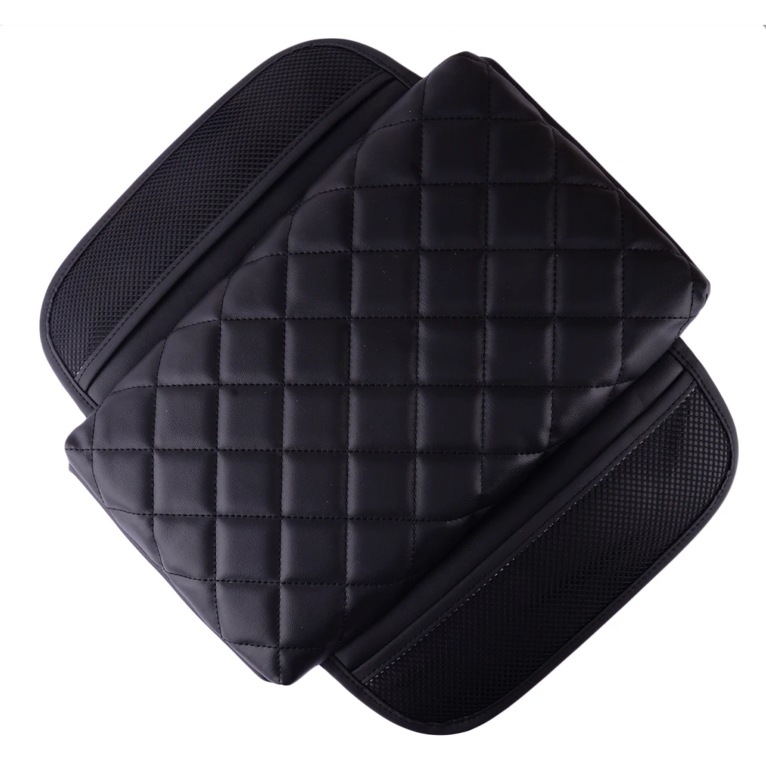 Housse de coussin noir pour accoudoir central avant de voiture, décoration pour Tesla Model 3/Y en cuir artificiel