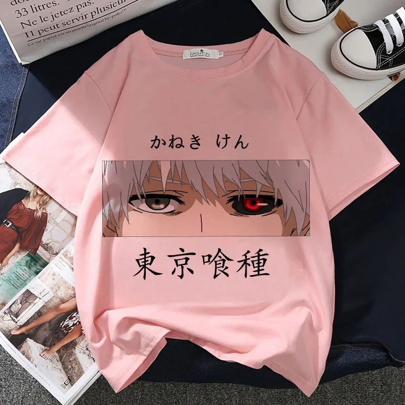 

Tokyo Ghoul Graphic Print T-shirt Women Harajuku Aesthetic Pink Top Anime Tshirt Tee 2021 New Summer Fashion Y2k Female T Shirt