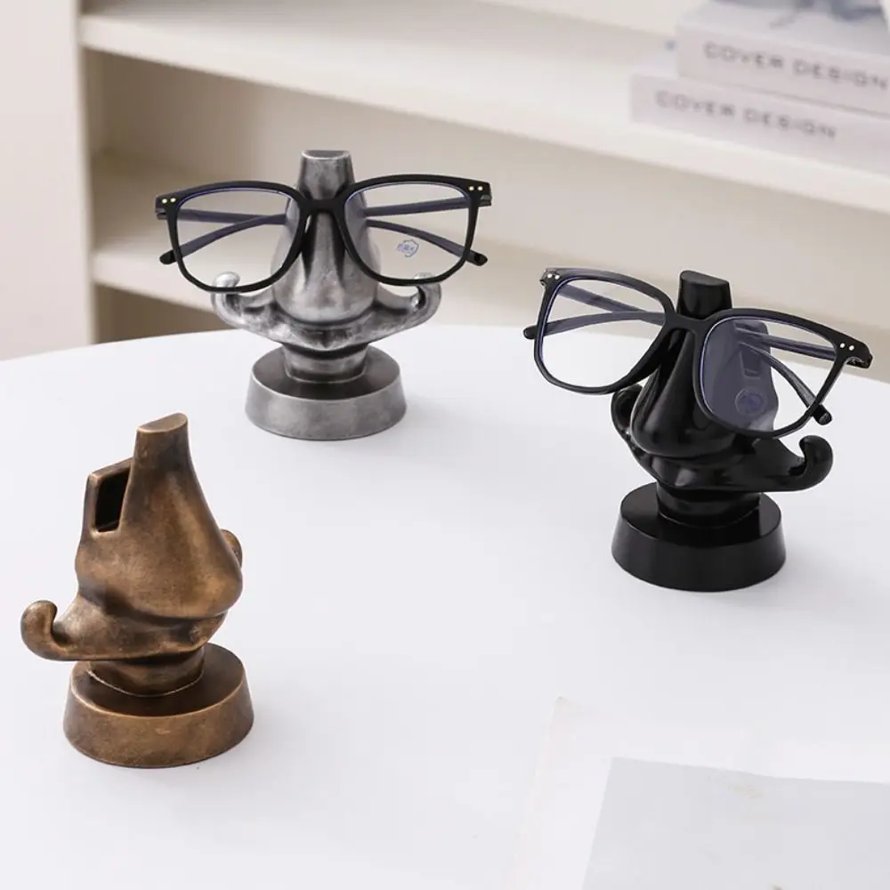 

Creative Eyeglasses Stand Nose Shape Space-Saving Sunglasses Display Stand Universal Anti-slip Desktop Glasses Holder Desk Use
