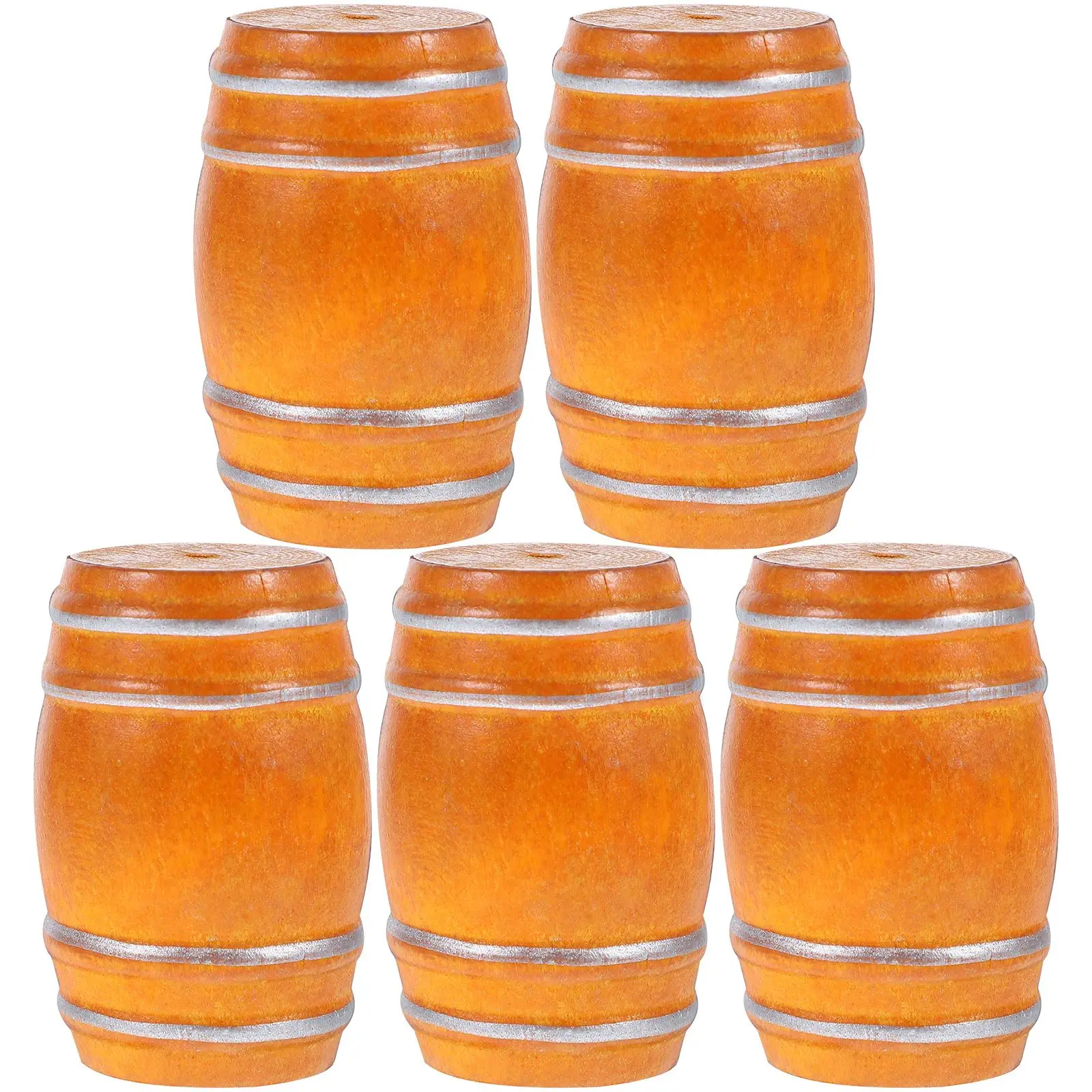 

5pcs Mini Wooden Red Wine Barrel Miniature Beer Barrel Beer Cask Beer Keg for Dolls House Decoration Scale Dollhouse Accessories