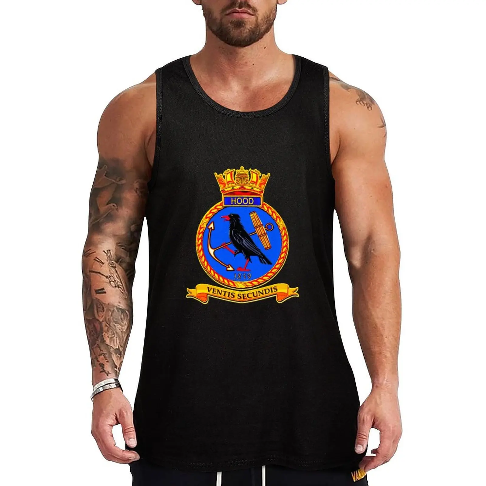 Camiseta sin mangas HMS Hood, informal, holgada, sin mangas, ligera