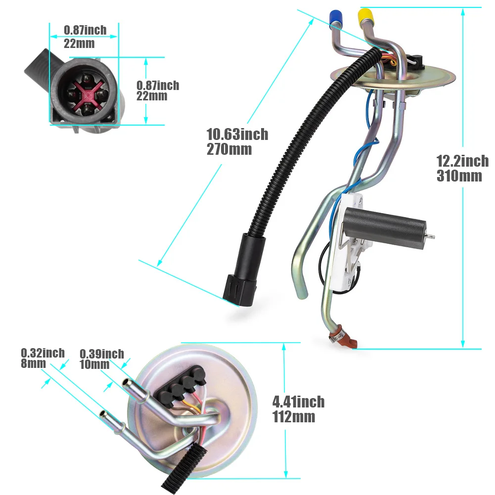 FMSU-9DER Diesel Pickup Sending Unit For The Rear Tank For Ford F250 F350 1994 1995 1996 1997 Fuel Tank Float Oil Pump Assembly