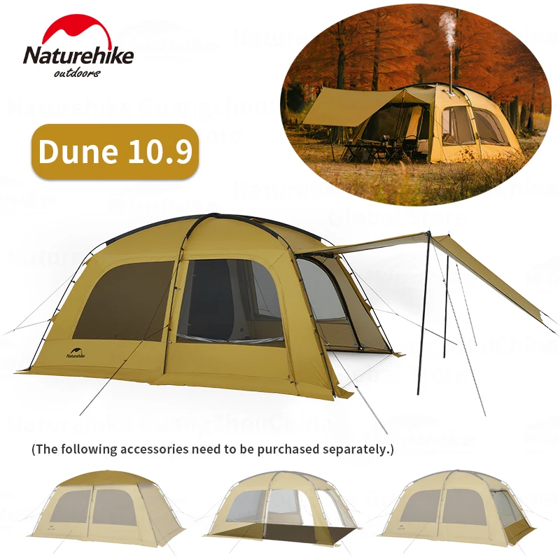 Naturehike Dune 10.9 Dome Camping Tent Outdoor Beach Waterproof Travel Large Space Canopy House