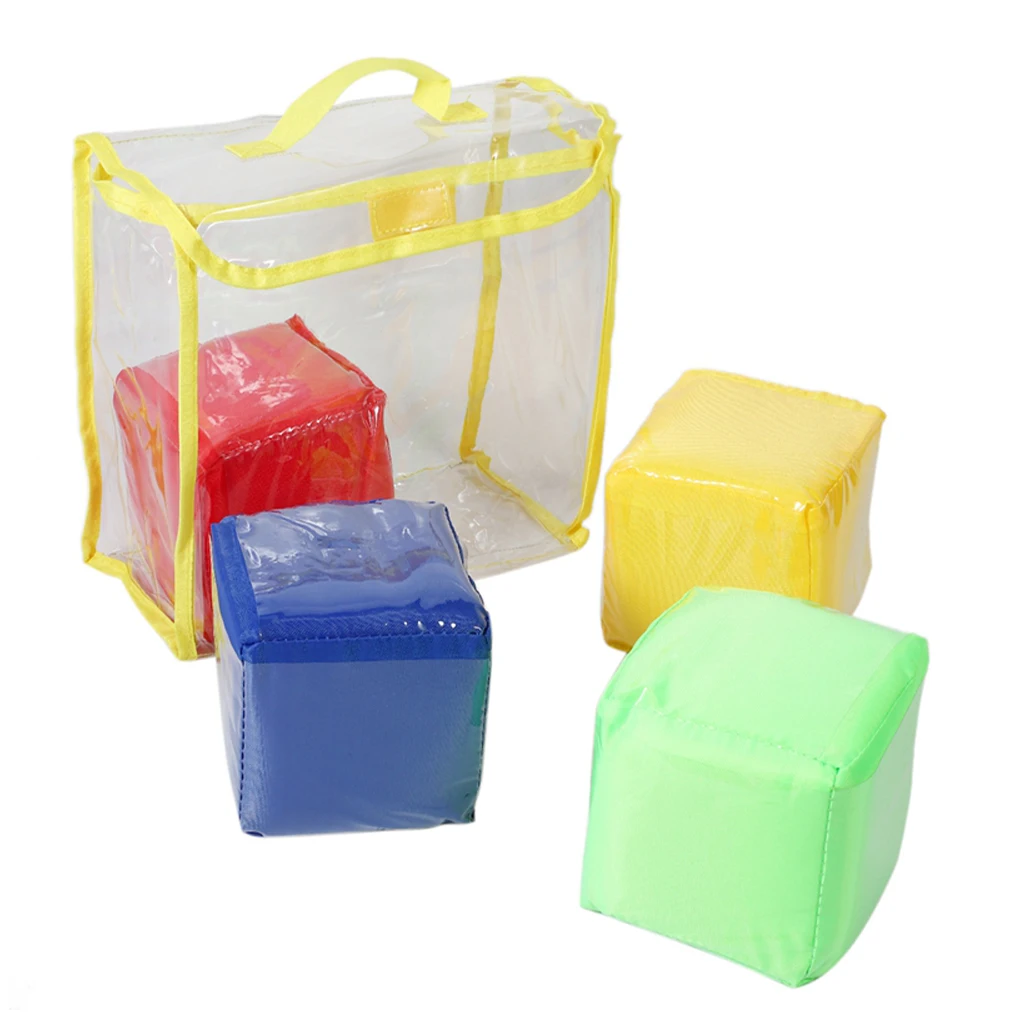 

4 Pieces Children Playing DIY Cube Pocket Squares Game Stacking Blocks