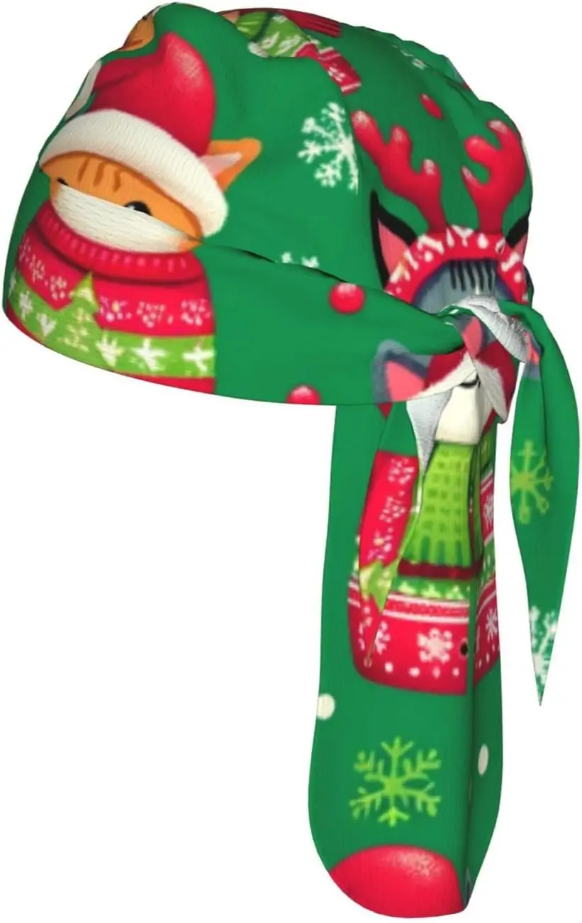 

Дышащая велосипедная кепка с рождественским дизайном и шапкой Санты, быстросохнущая сетчатая подкладка для шлема с регулируемым ремешком для езды на велосипеде и бега