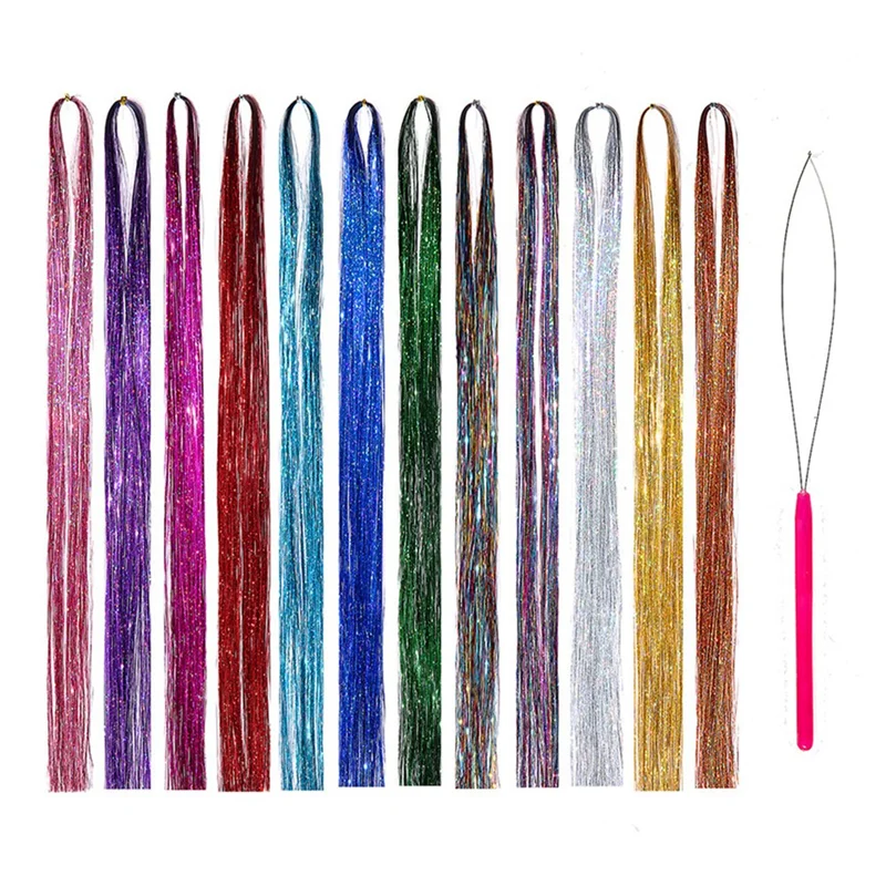 

Набор мишуров из цветной проволоки для наращивания волос с золотой проволокой