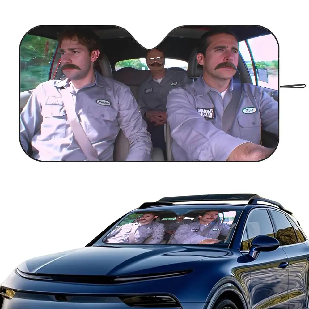 

The O-OfficeES TV Car SunShade Windshield Foldable Three-layer Insulation Sunshade By Suction Cup Blocks UV Rays Sun