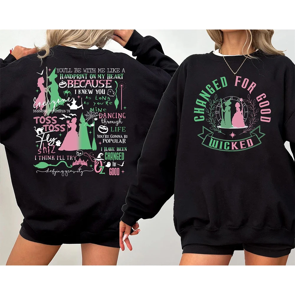 تم تغيير لـ Good Sweatshirt Wicked Defy Gravity بأكمام طويلة ورقبة مستديرة ملابس معالج المدرسة Y2K ملابس خروج يومية غير رسمية #2