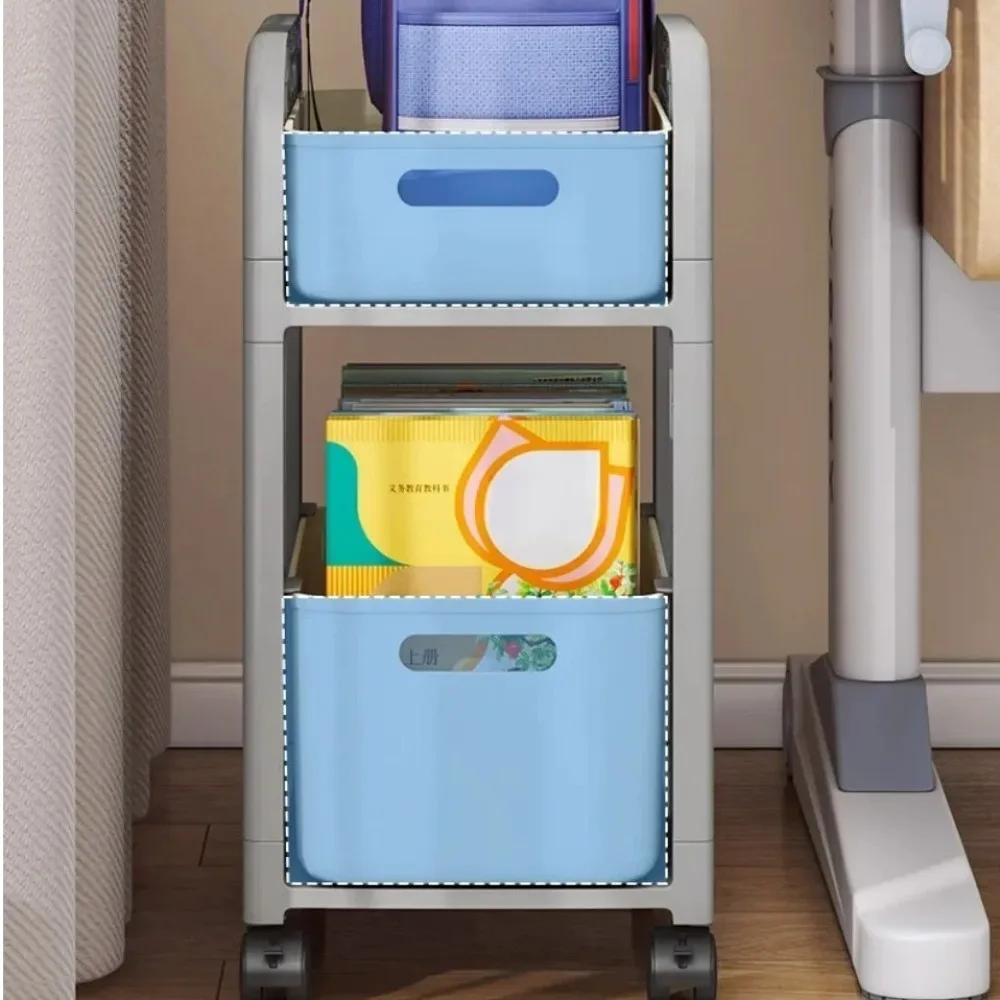 New 2/3-Tier Rolling Storages Cart 4 Wheels Movable Multi-Layer Storage Rack Multifunctional Large Capacity Small Cart Rack