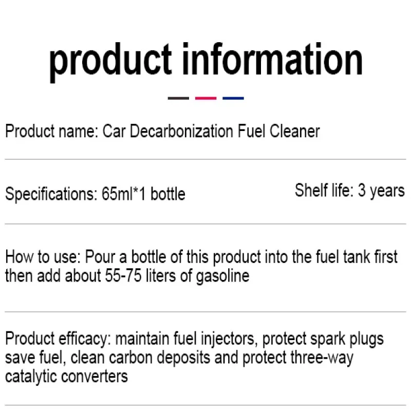 Gasoline Additive Car Fuel Gasoline Injector Cleaner Gas Oil Additive Remove Engine Carbon Deposit Increase Power In Oil Ethanol