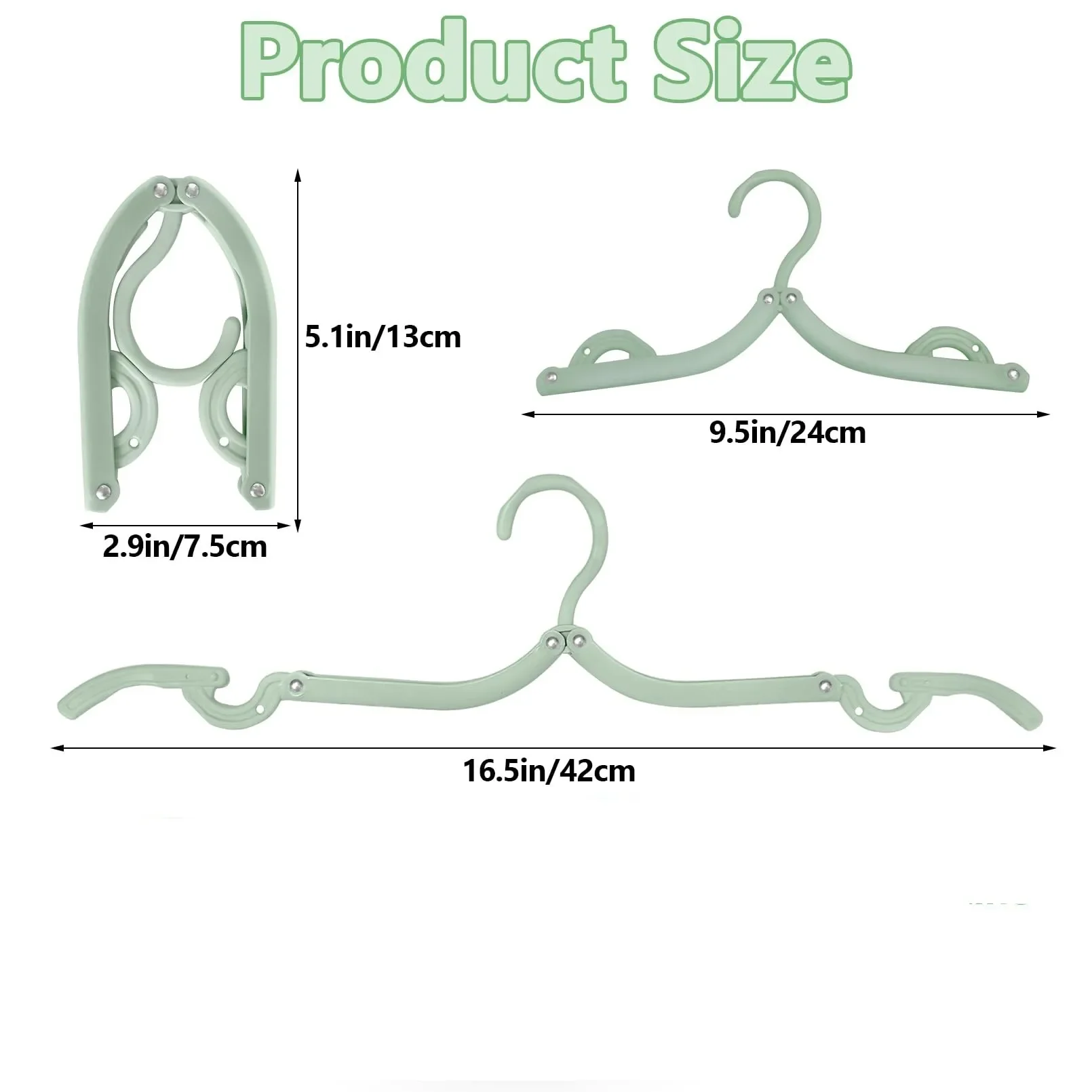 1Pc/6Pcs/12Pcs/24PcsFolding Travel Hangers  Non Slip Portable Foldable Hangers for Cruise Ship Travel and Home-Color Random