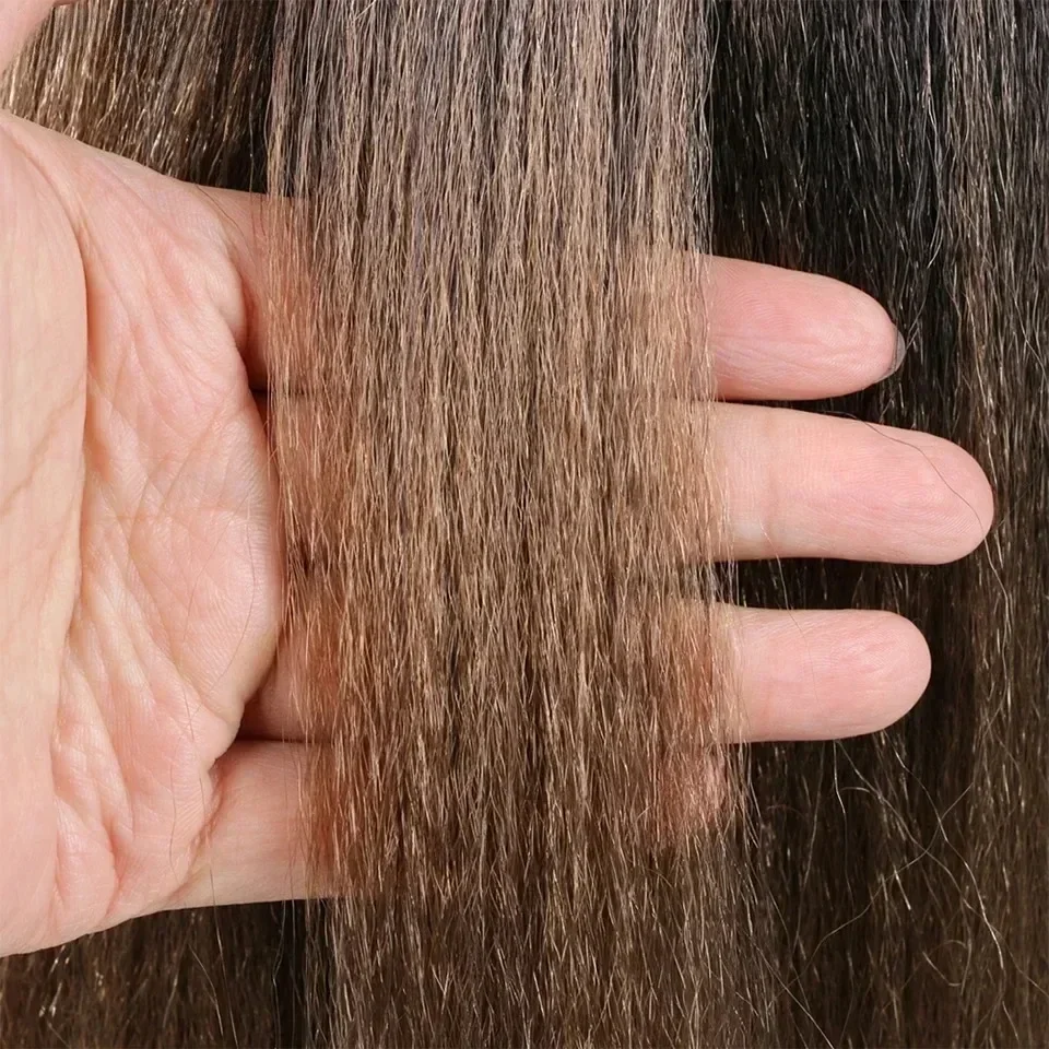 Peluca de pelo Yaki corto esponjoso de 14 pulgadas, pelucas de pelo suave Natural negro, pelucas rectas Afro rizadas sintéticas para mujeres africanas