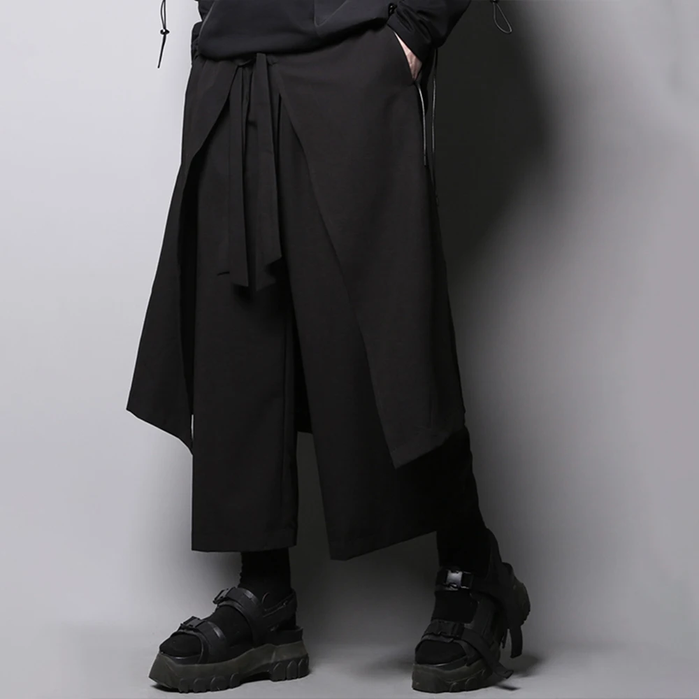 

XS-5XL Winter New Men's Straight Wide-Leg Skirt Pants American Retro Fashion Trend High Street Loose Casual Niche Men's Bottoms