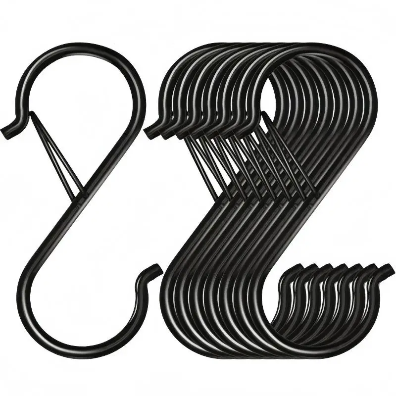 10/4/2 pçs ganchos de cabide s com fivela jardim pendurar metal s-forma primavera gancho cozinha pote rack quarto sacos roupas toalhas armário haste