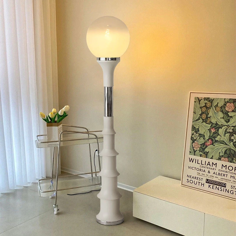 

OUFULA Nordic Minimalism Floor Lamp Cream Style Living Room Bedroom LED Creativity Decorative Atmosphere