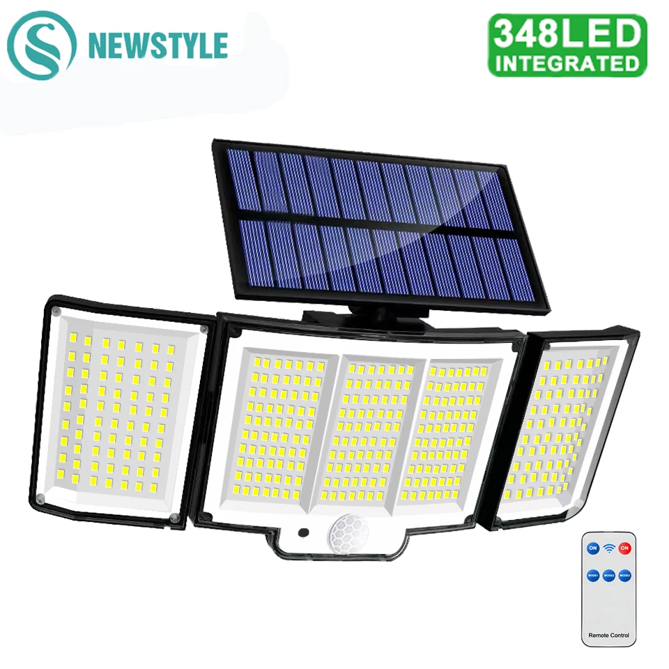 

348/328 LED solar Lamp Outdoor Integrated Super Bright With Motion Sensor Waterproof Wall Light 3 Modes Garden Light Yard Garage