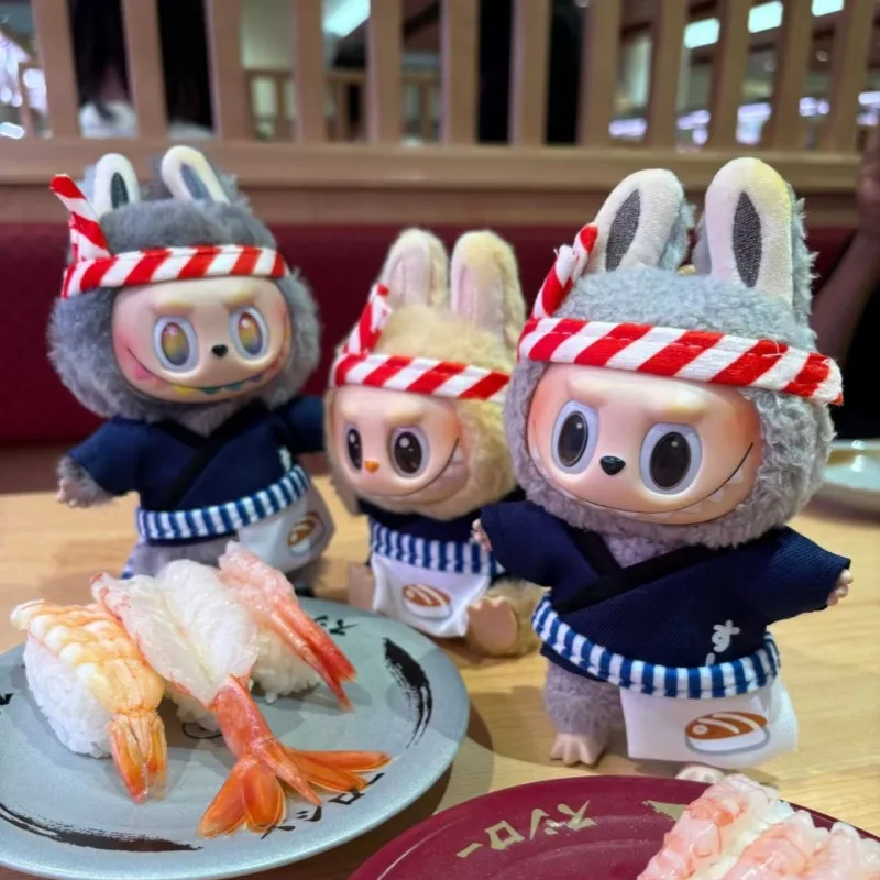 

Cute Sushi Chef Clothes for Labubu Japanese Sakura Kimono Set Bow Tie Accessories for Labubu V1 V2 Dolls Outfit Accessorie