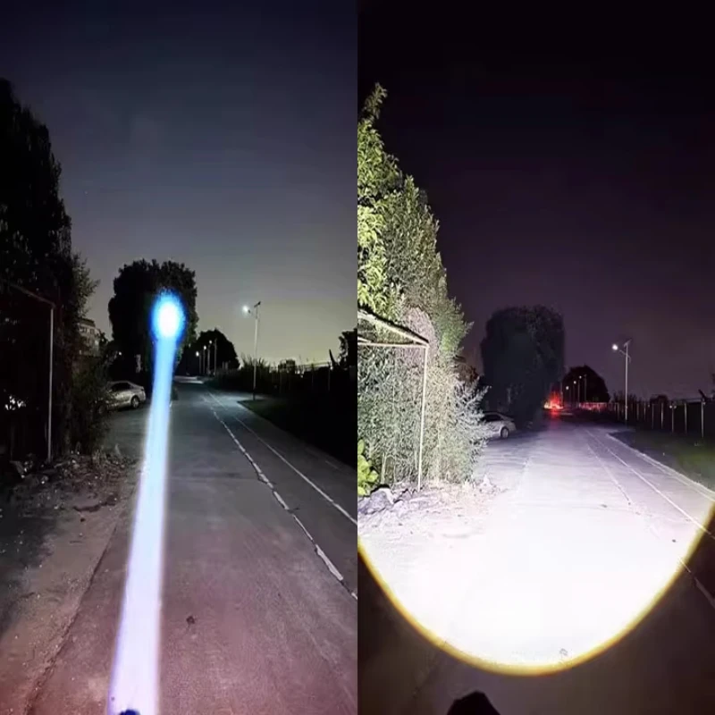 ハイパワー-10000000lm-ホワイトレーザー懐中電灯充電式強力な光超高輝度軍事戦術ランタンキャンプ屋外トーチ