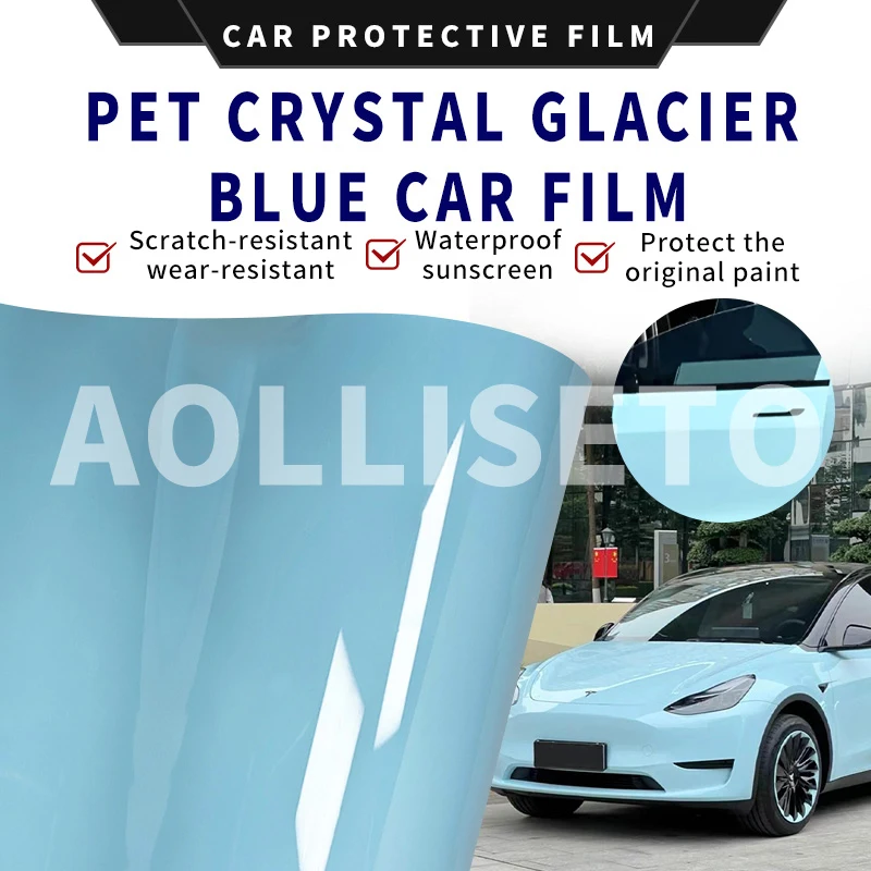

High gloss Crystal Glacier Blue car sticker decal car motorcycle vinyl packaging car sticker carbon film car