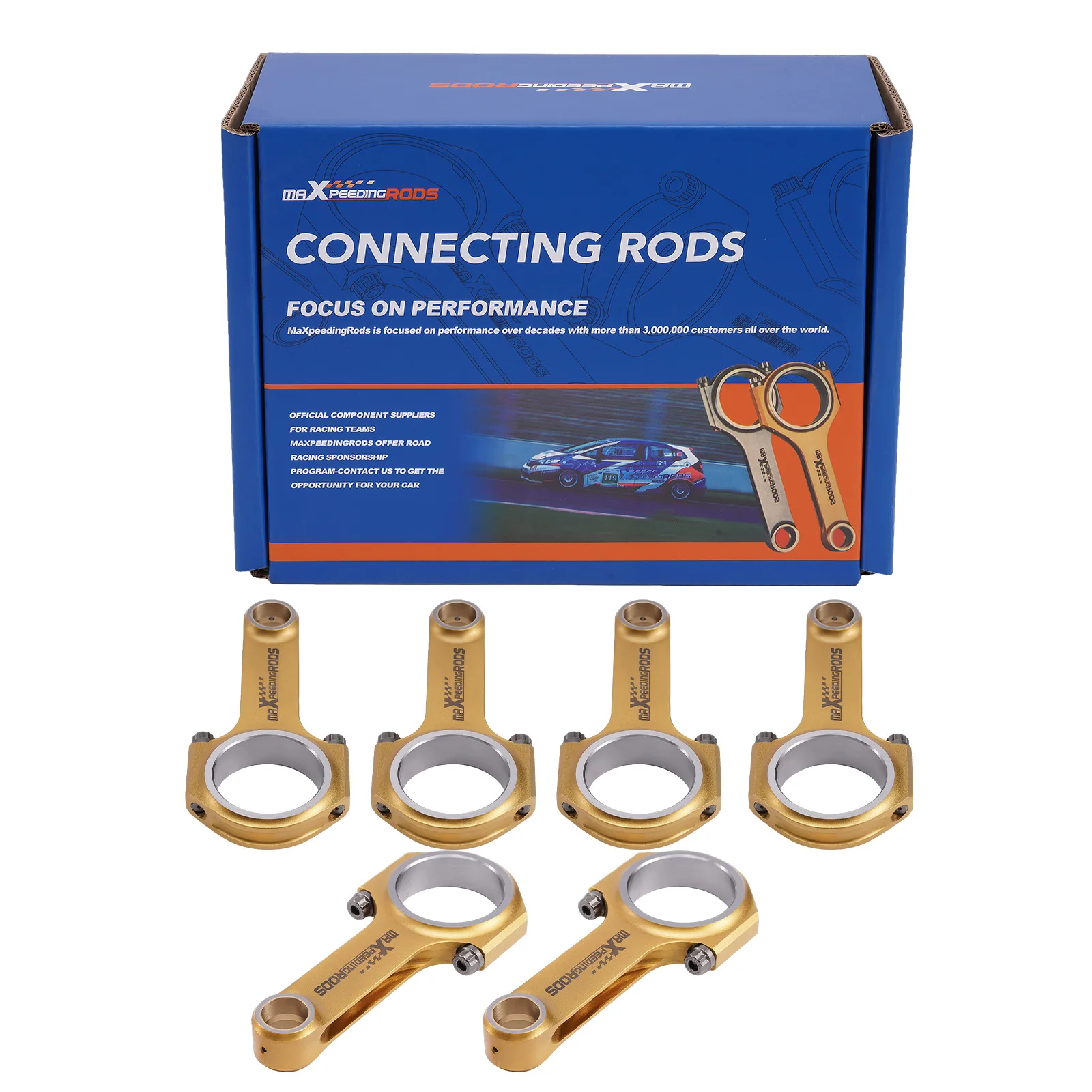 Titanizando a conexão Rod para Porsche, Hastes de flutuação equilibradas, Porsche 911, 911S, Carrera 2,7, ARP 2000, 5,0295"