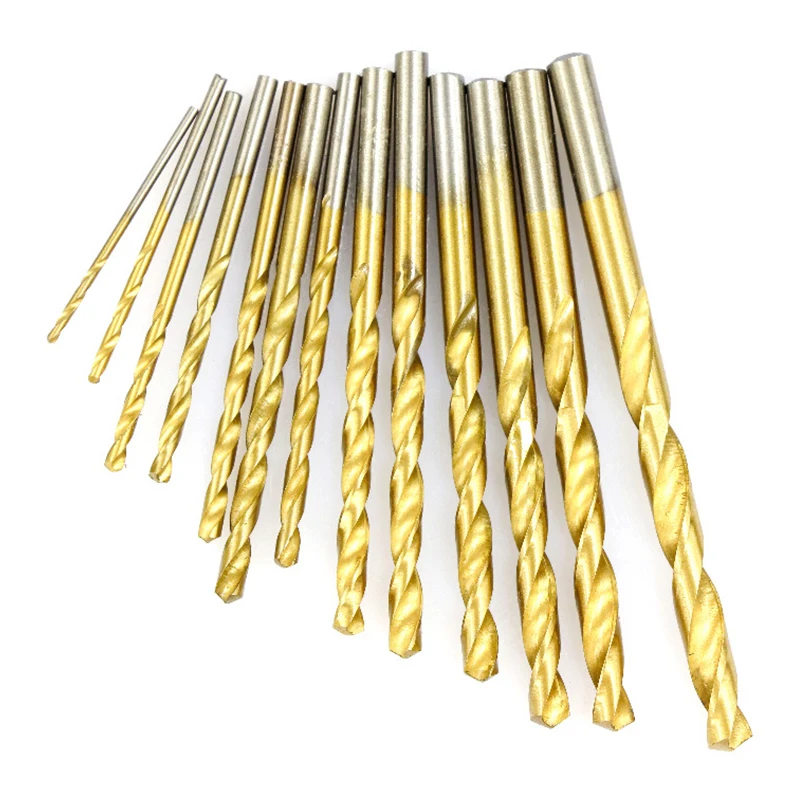 13Pcs High-speed Steel Twist Drill Bits Set Metric Drill Bits Kit For Glass Metal Tile Concrete Electric Tool Accessories