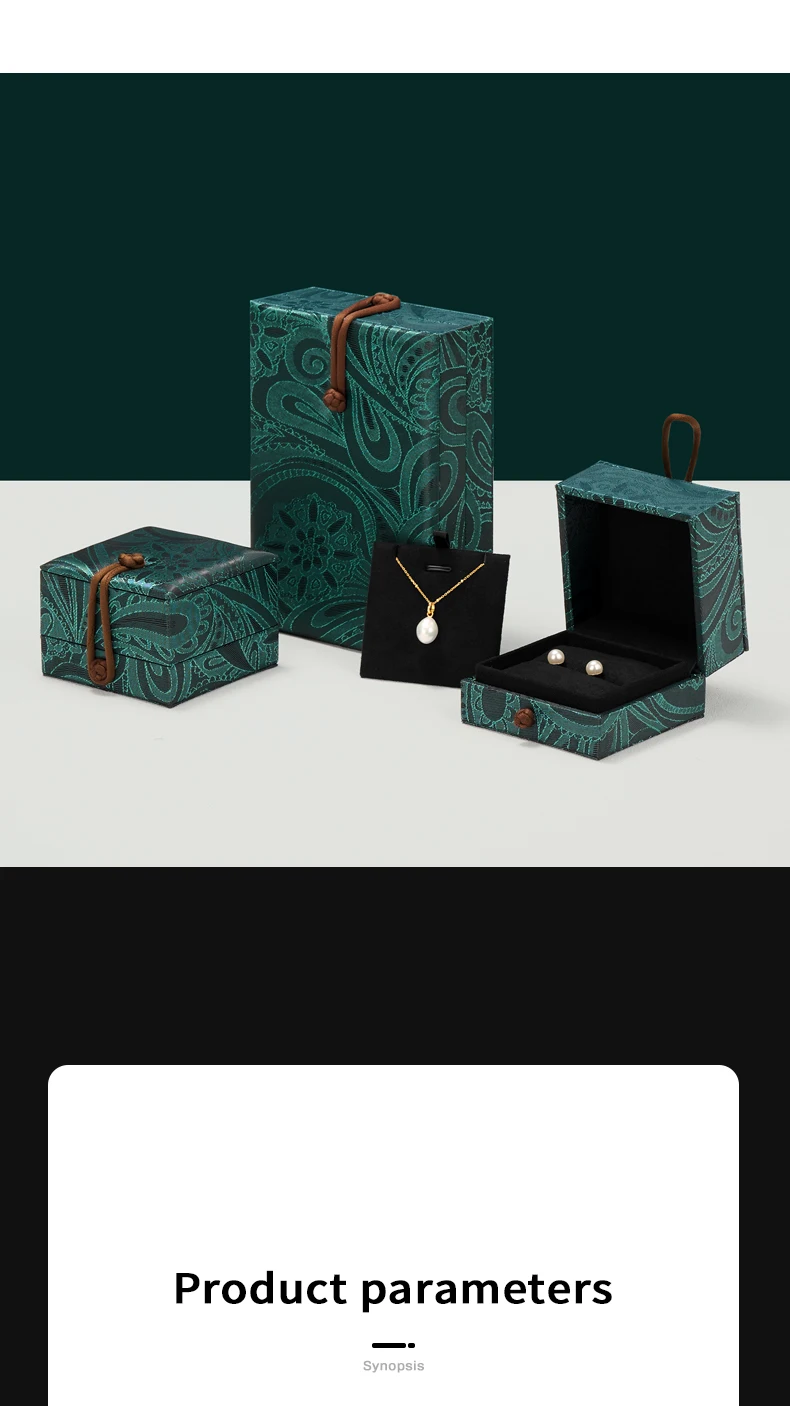 Oirlv Schmuckbox im chinesischen Stil, dunkelgrün, Schmuck-Organizer für Ringe, Ohrringe, Halsketten, Armbänder, tragbare Aufbewahrungsbox, Geschenkverpackung. – Detail 5