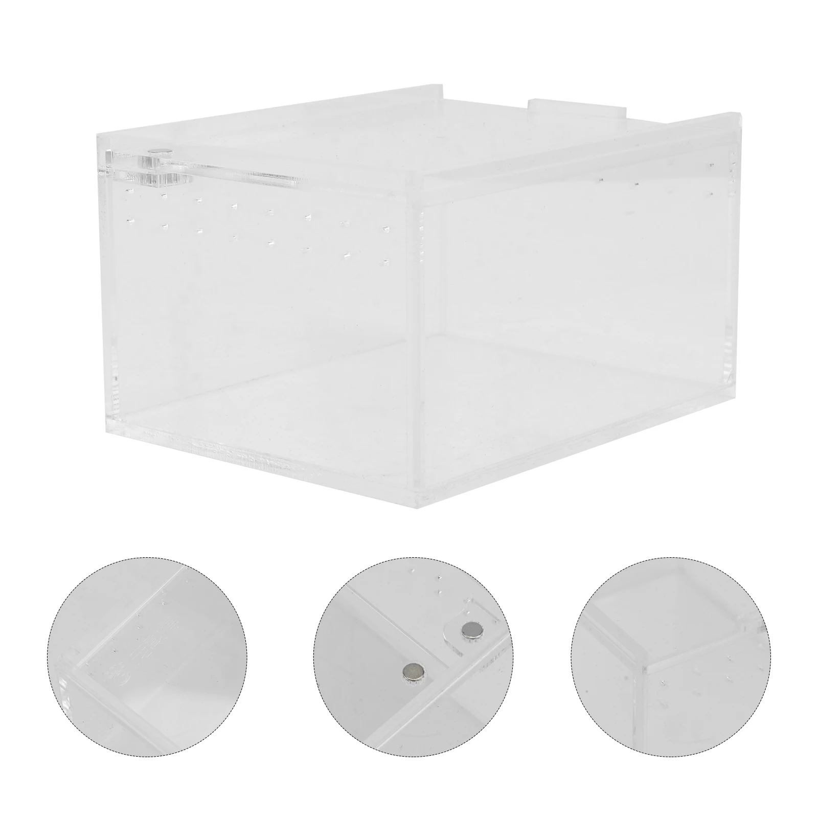 

Leak-proof Reptile Box Large Space Easy Feeding Transparent Breeding Container for Turtle Spiders Snakes Crabs