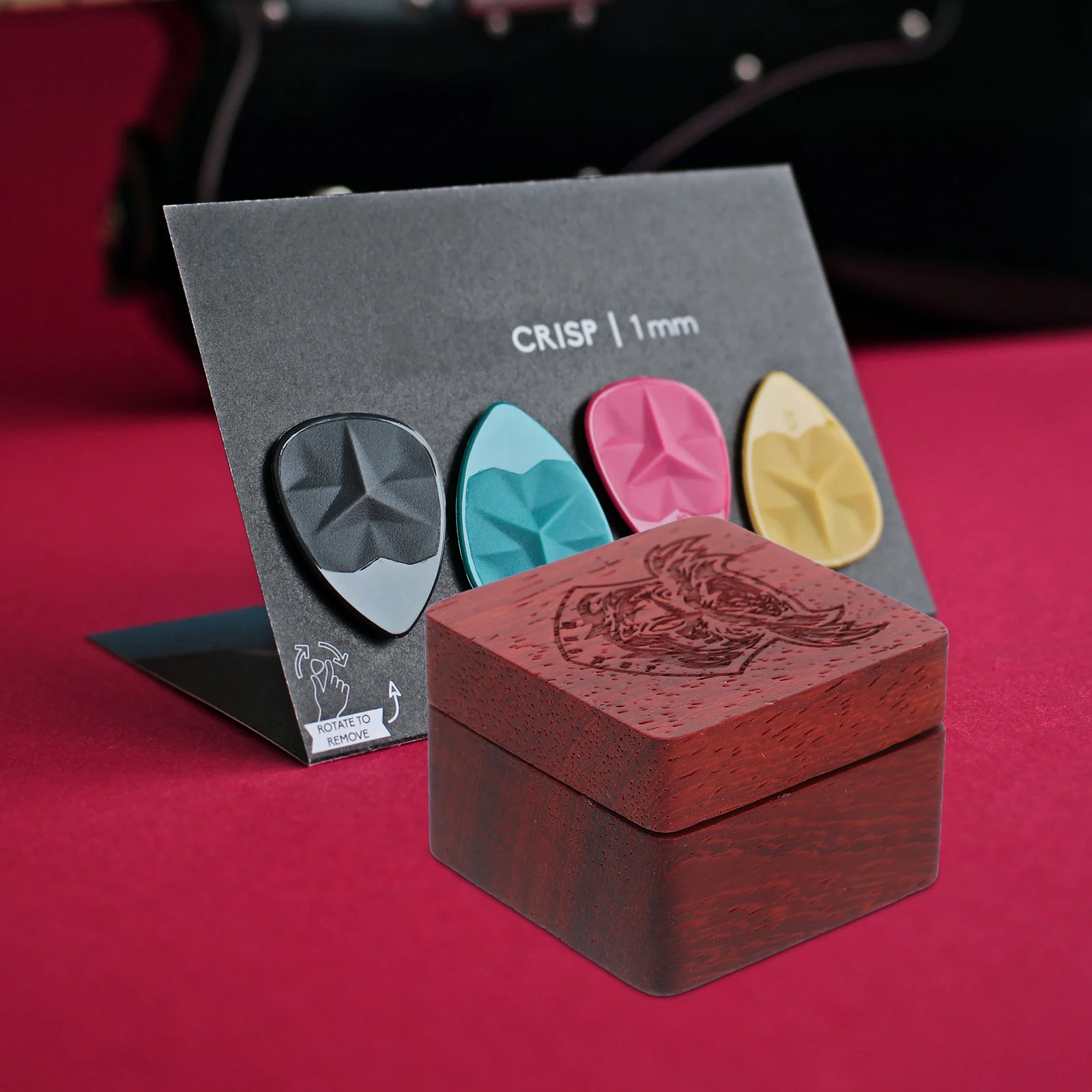 

Wood Guitar Pick Holder Storage Box Portable Organizer for Acoustic Electric Guitar Accessories Storage Box Pick Holder