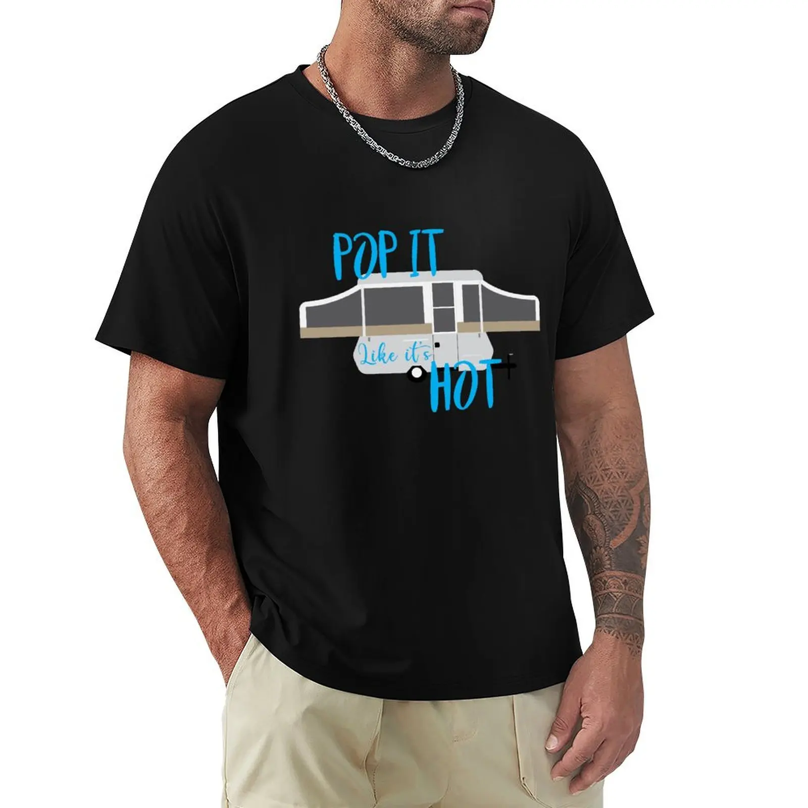 Pop up camper (pop it like it's hot) T-Shirt Christmas Casual Short Sleeve Top