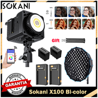 Sokani X100 Bi-color LED Video Light 100W APP Control Bowens Mount Standard Kit for Photography Video Recording Outdoor Shooting