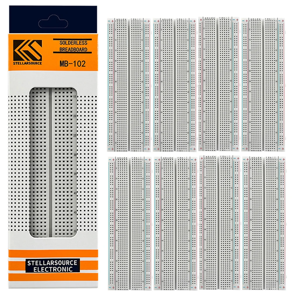 1-20pcs Breadboard 830 Points Breadboard MB-102 Solderless PCB Test Board 400 Hole Breadboard Protoboard Circuit PCB DIY Kit