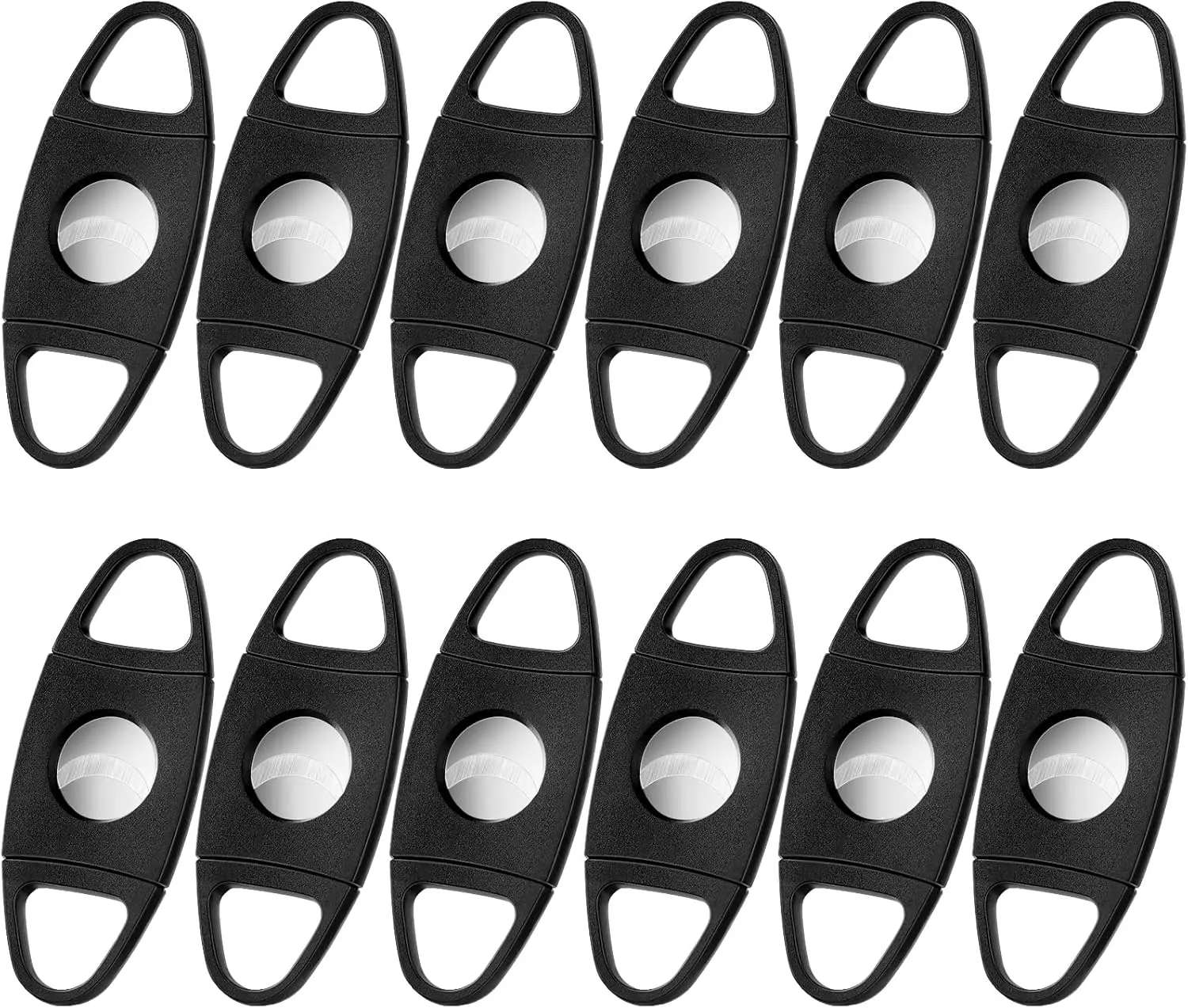 

Cigar Cutter with Double Stainless Steel Blades, Portable Guillotine Clipper for Smooth Cuts, 12 Pack Black Plastic Punch