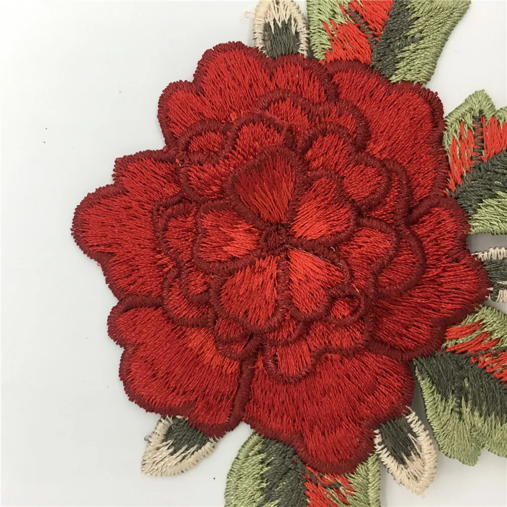 hot brand new fashion craft high quality red flower embroidery lace collar DIY Lace Appliques clothing sewing accessories YL442