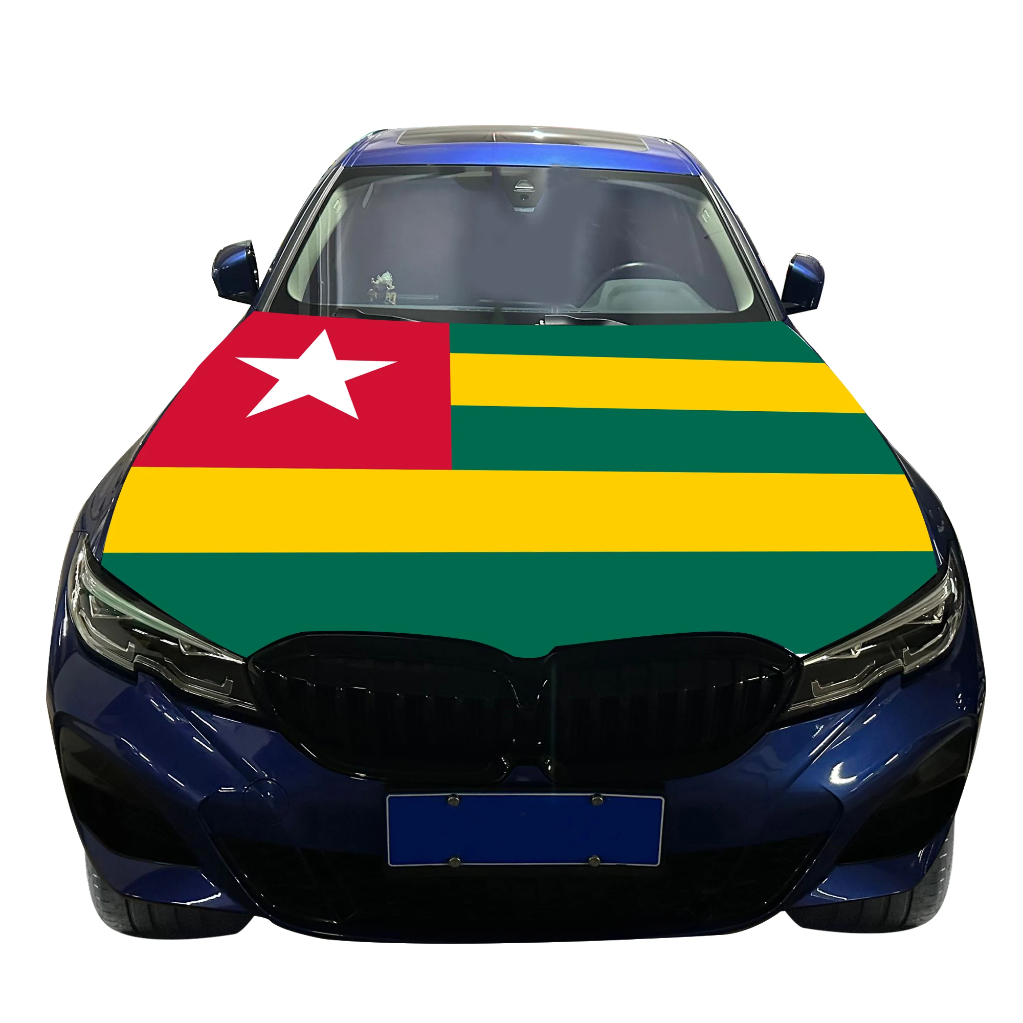 

Togo Car Hood Cover Flag Universal Size Elastic Polyester 120x150cm for Car Decor