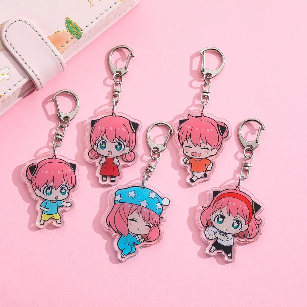 Anime SPY×FAMILY Acrylic keychain accessaries Anya Forger Cartoon Bag Pendant Gift cute bag charm Keyring Friends Fans Gifts