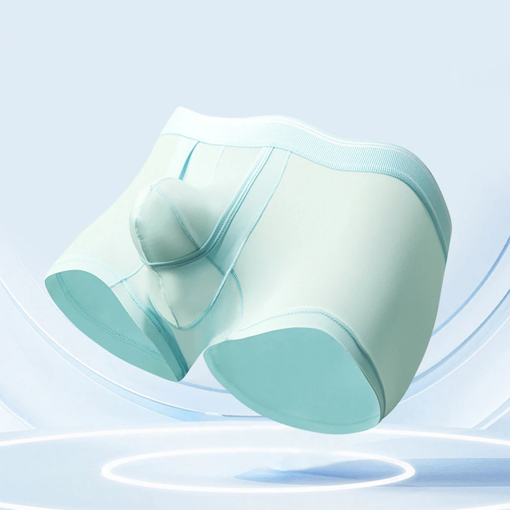 رجل الحرير الجليد منتصف الخصر الملابس الداخلية U محدب الحقيبة سراويل داخلية للرجال الصلبة مرونة السروال الراحة تنفس سراويل Hombre