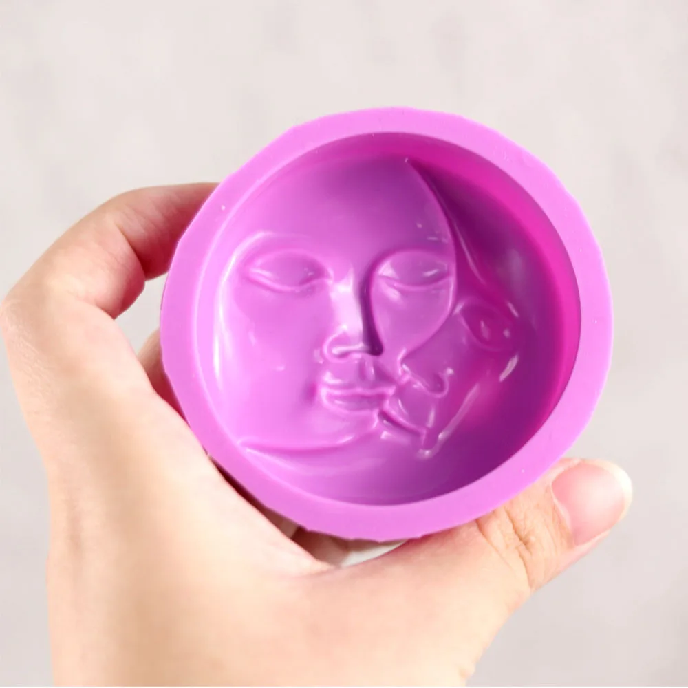 Creative Baby Face Moon Silicone Candle Molds DIY Aromath Soaps Scented Candle Injection Mould Home Decoration Handicrafts Gifts