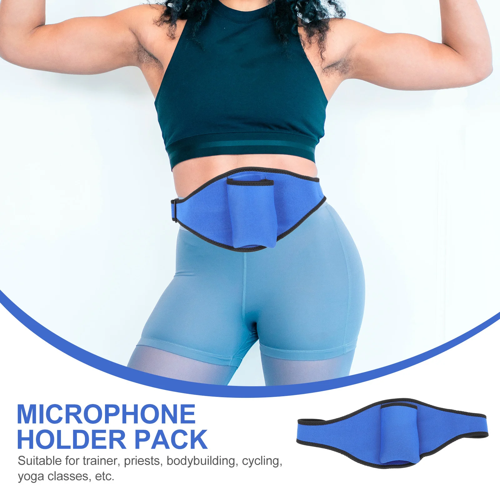 Microphone Holder Pack for Fitness Instructors Premium Mic Belt Pouch Waist Carrier for Yoga Cycling Body Sculpting Stage