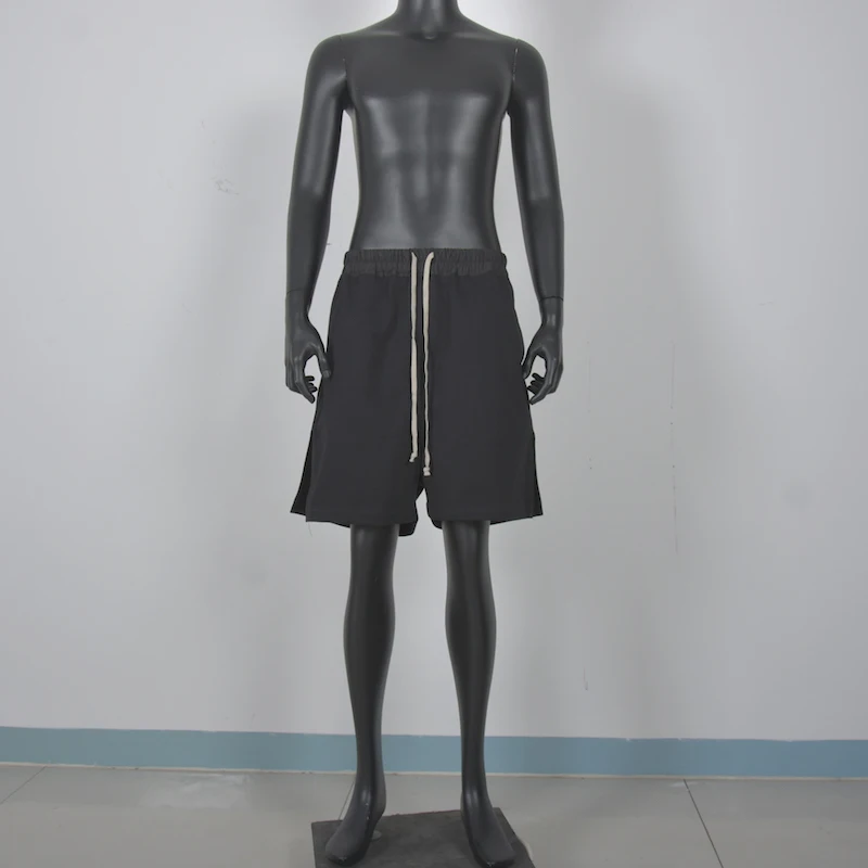 

RO Sle Knitted Cotton Casual orts Breathable Normal Crotch Youth Sports Pants Split Hem Men's Trendy Straight Leg Five-Qu...