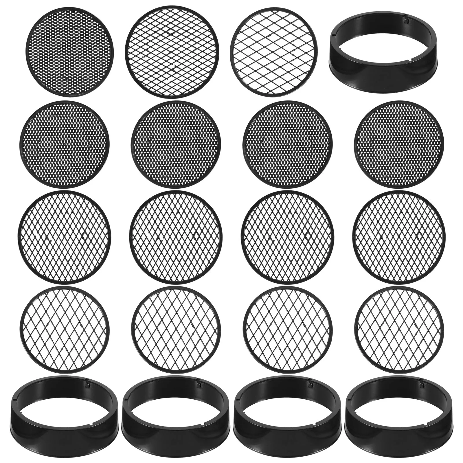 5 Sets/20pcs Soil Sieve Compost Tool Garden Sifting Pan Sand Stone Filter Riddle Gardening Manual Plastic