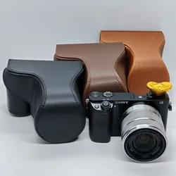 New Leather Camera Case Bag Cover For Sony NEX6 NEX-6 A6000 NEX7 18-55MM Lens