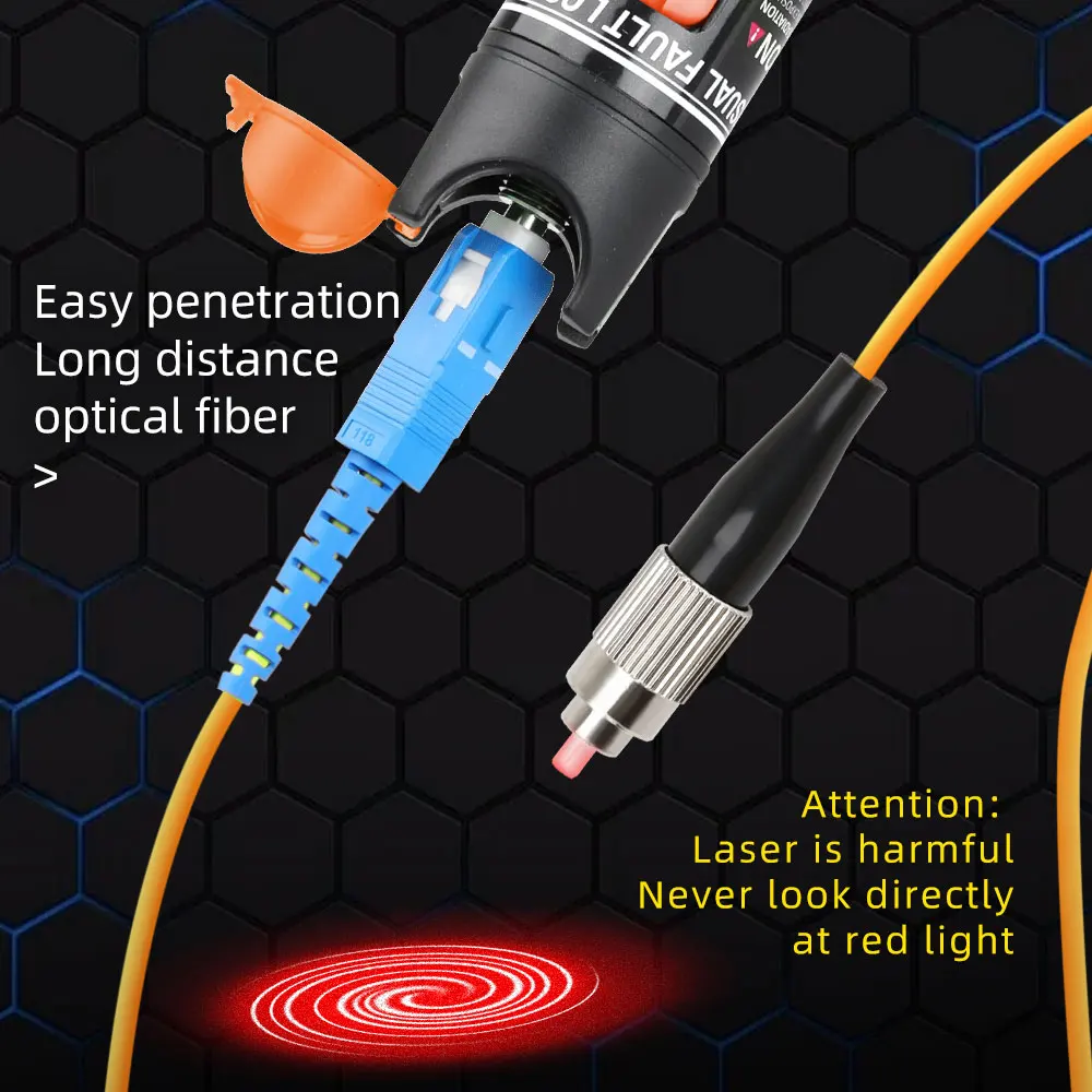 Nuovo Design puntatore laser rosso 50mW VFL localizzatore di guasti visivo Tester per cavi in fibra ottica gamma 50mw FC/SC/ST ottica